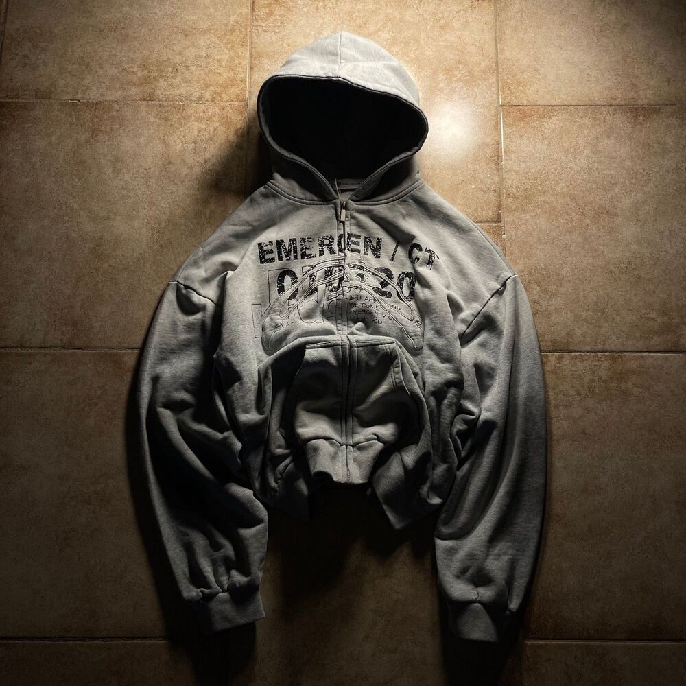 Japanese Archive Vintage Faded Gray Zip Up Hoodie